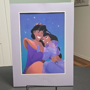 Disney Aladdin and Jasmine Embrace Exclusive Commemorative Lithograph 1993